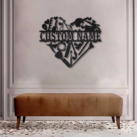 Personalized Makeup Room Monogram Metal Sign Art V2, Custom Makeup Room Monogram Metal Sign, Makeup Gifts, Job Gift, Birthday Gift, Laser Cut Metal Signs Custom Gift Ideas