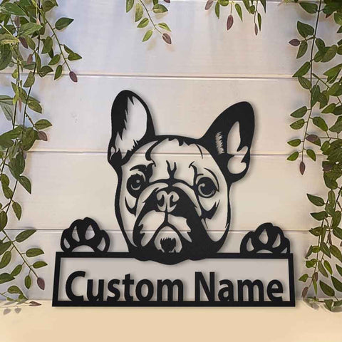 Personalized French Bulldog Metal Sign Art, Custom French Bulldog Metal Sign, French Bulldog Dog Gifts For Men, Dog Gift, Animal Gift, Laser Cut Metal Signs Custom Gift Ideas