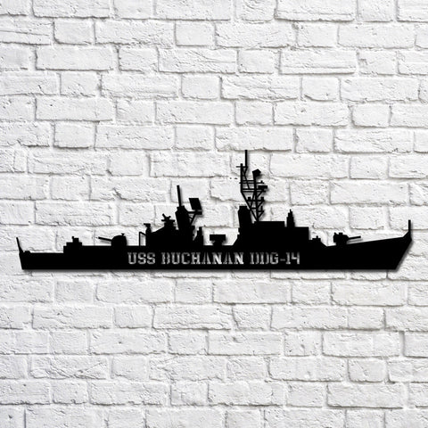 Uss Buchanan Ddg14 Navy Ship Metal Art, Custom Us Navy Ship Cut Metal Sign, Gift For Navy Veteran, Navy Ships Silhouette Metal Art, Navy Home Decor Laser Cut Metal Signs Custom Gift Ideas
