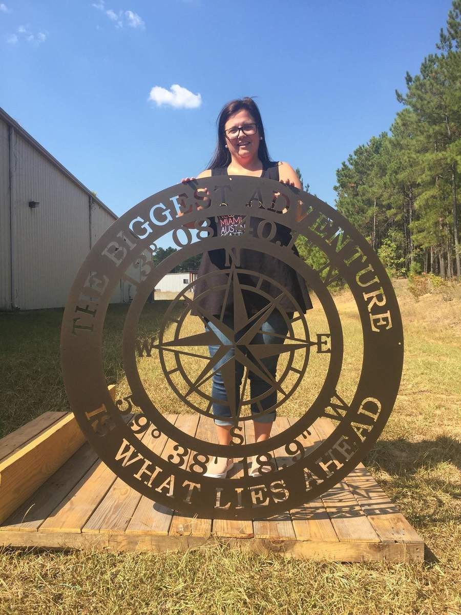 Personalized Gps Compass Metal Quote Sign, Custom Gps Address Cut Metal Sign, Metal Wall Art, Metal House Sign Laser Cut Metal Signs Custom Gift Ideas