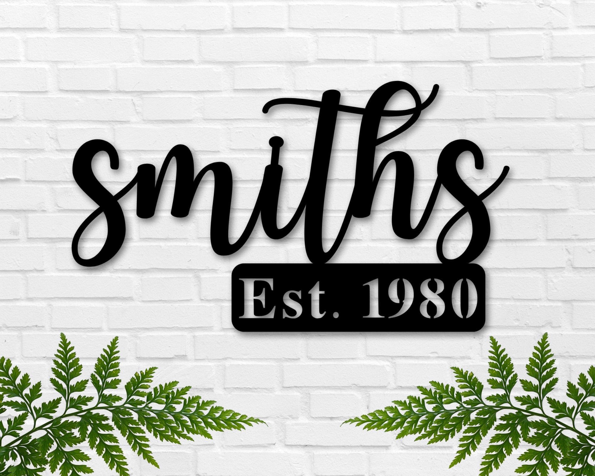 Personalized Family Name Sign, Metal Last Name Sign, Personalized Meta ...