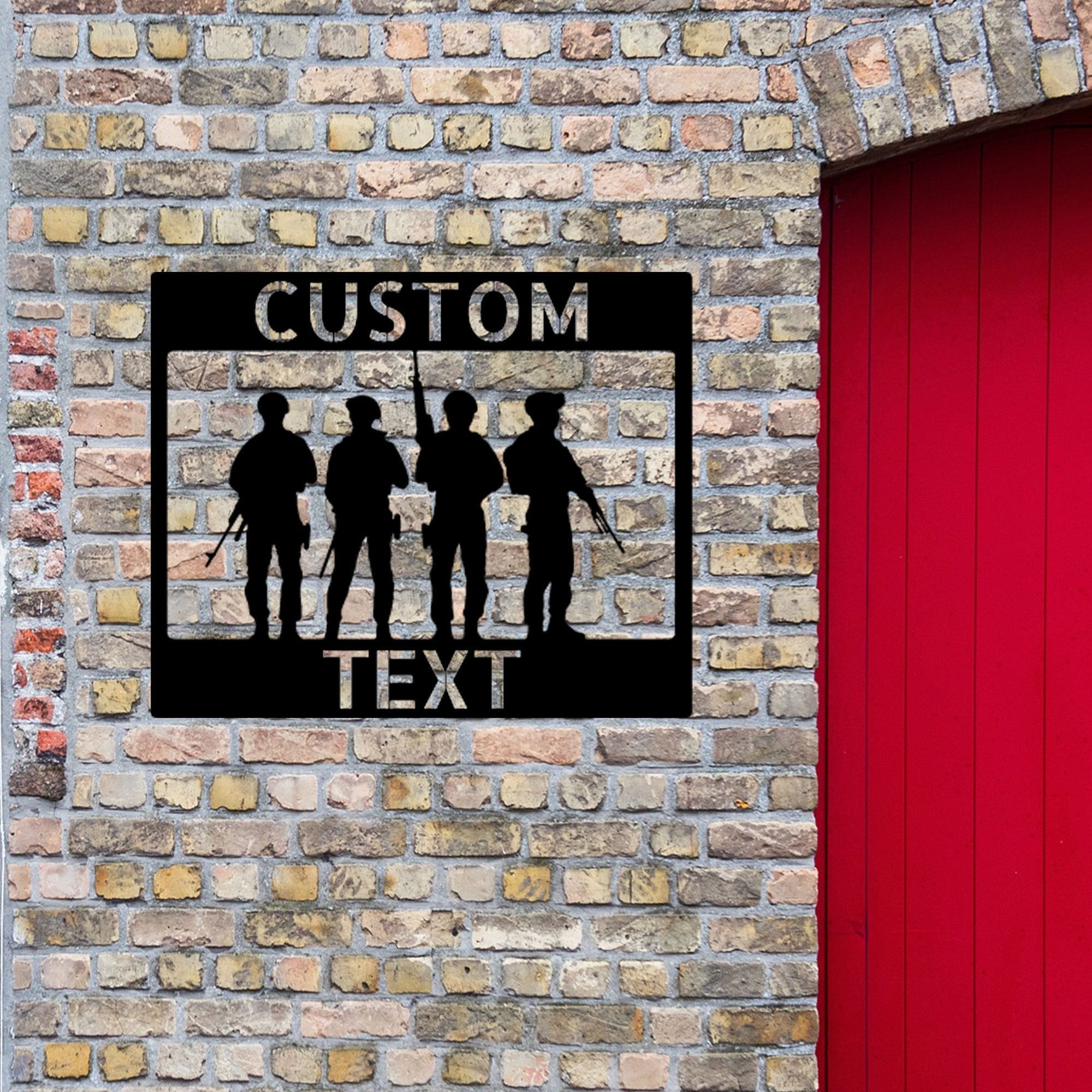 Soldier Personalized Indoor Outdoor Steel Wall Art Sign Veteran Father's Day Dad Husband Grandfather Son Brother Man Cave Garage Laser Cut Metal Signs Custom Gift Ideas