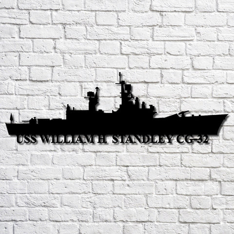 Uss William H. Standley Cg32 Navy Ship Metal Art, Custom Us Navy Ship Cut Metal Sign, Gift For Navy Veteran, Navy Ships Silhouette Metal Art, Navy Home Decor Laser Cut Metal Signs Custom Gift Ideas