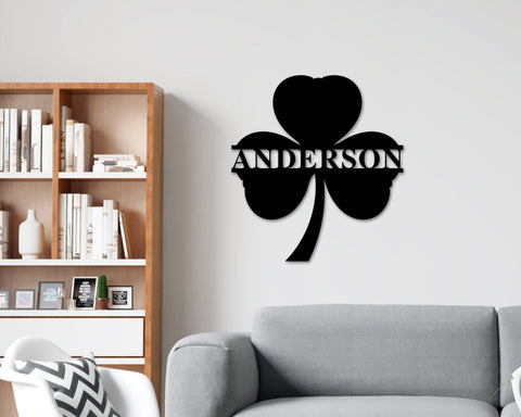 St. Patrick's Day Shamrock Monogram Door Wall Hanging Personalized, Metal Sign, Lucky Name Sign, Clover Sign, St Pattys Day D\u00e9cor Laser Cut Metal Signs Custom Gift Ideas