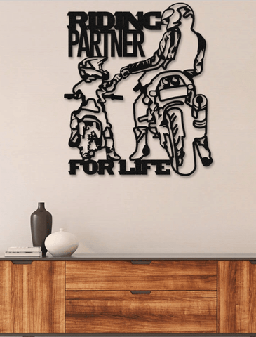 Father And Son Riding Partner For Life Metal House Sign