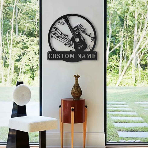 Personalized Ukulele Music Monogram Metal Sign Art, Custom Ukulele Music Monogram Metal Sign, Ukulele Gifts For Men, Musical Instrument Laser Cut Metal Signs Custom Gift Ideas