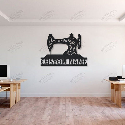 Personalized Sewing Machine Metal Sign Art, Cut Metal Sign, Metal Wall Art, Metal House Sign Laser Cut Metal Signs Custom Gift Ideas