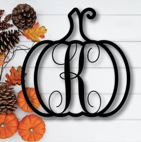 Personalized Pumpkin With Family Name Monogram For Fall Home Decor, Wedding Gift, Engagement Gift, Housewarming Gift, Thanksgiving Pumpkin Laser Cut Metal Signs Custom Gift Ideas