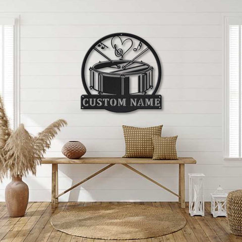 Personalized Snare Drum Monogram Metal Sign Art, Custom Snare Drum Monogram Metal Sign, Birthday Gift, Snare Drum Gift, Music Gift Laser Cut Metal Signs Custom Gift Ideas