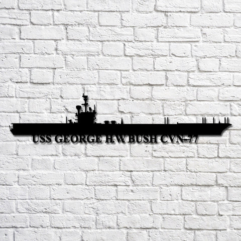 Uss George H.w. Bush Cvn 77 Navy Ship Metal Art, Gift For Navy Veteran, Navy Ships Silhouette Metal Art, Navy Home Decor Laser Cut Metal Signs Custom Gift Ideas