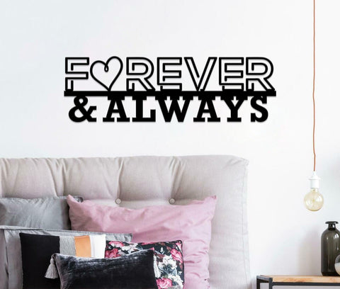 Personalized Forever & Always Metal Sign, Infinity Sign, Custom Family Sign, Metal Infinity Symbol, Wedding Gift, Gift For Her, Gift For Him, Laser Cut Metal Signs Custom Gift Ideas