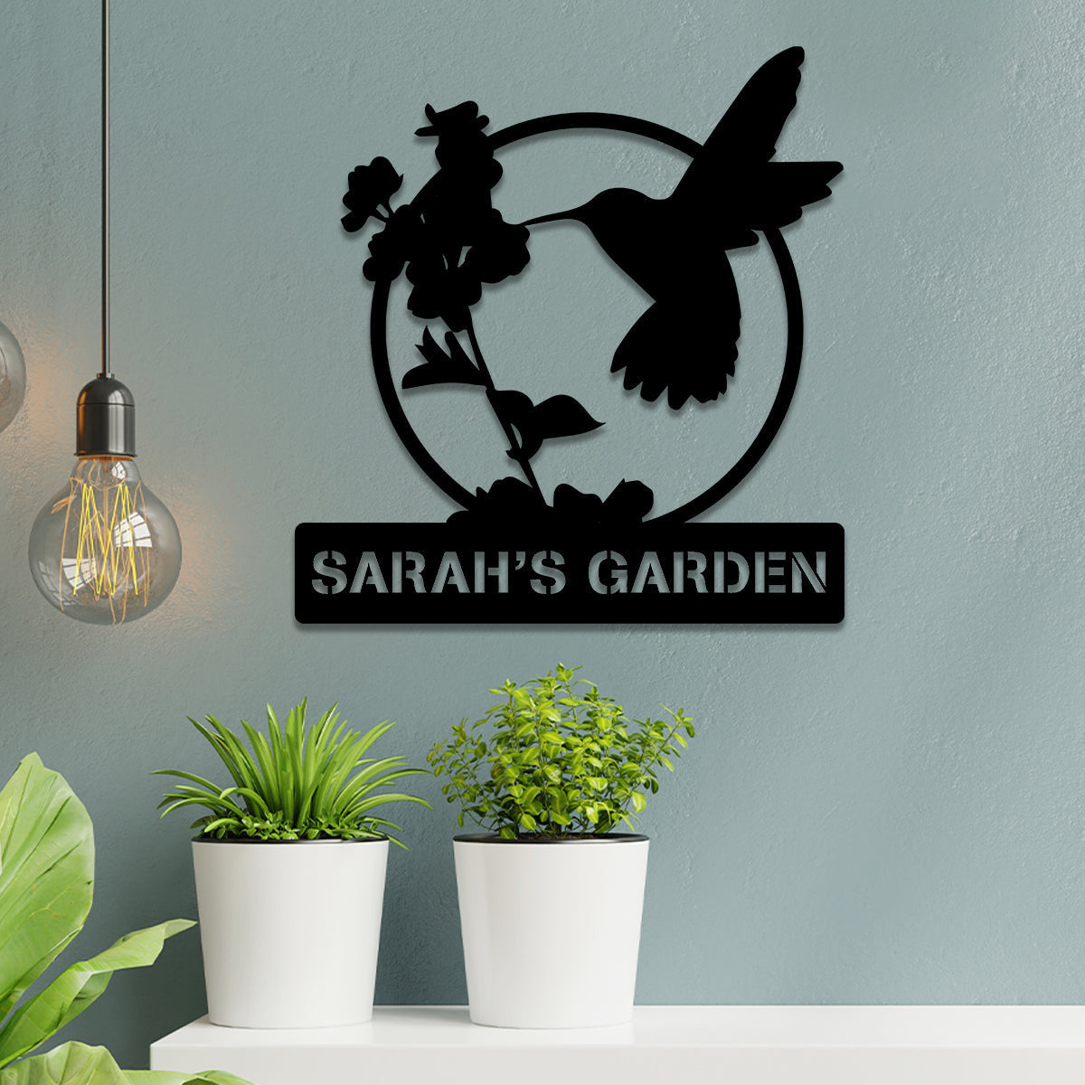 Personalized Hummingbird Metal Garden Sign, Outdoor Garden Stake, Home Decor, Metal Laser Cut Metal Signs Custom Gift Ideas