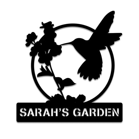 Personalized Hummingbird Metal Garden Sign, Outdoor Garden Stake, Home Decor, Metal Laser Cut Metal Signs Custom Gift Ideas