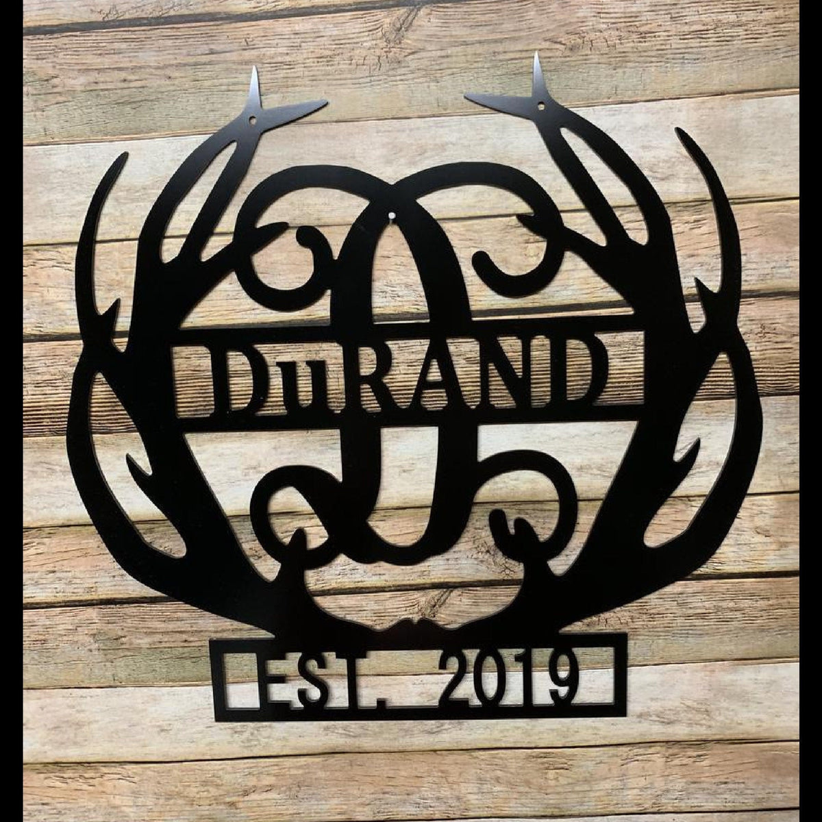 Personalized Father's Day , Hunter Gift, Deer Antler Decor, Custom Hunting Gift, Deer Antler Wall, Door Hanger, Est Date Decor Laser Cut Metal Signs Custom Gift Ideas