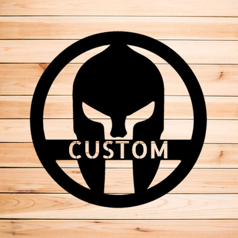 Spartan Helmet Personalized Indoor Outdoor Steel Wall Sign Art Father's Day Dad's He Shed Husband Grandfather Son Brother Man Cave Garage Laser Cut Metal Signs Custom Gift Ideas