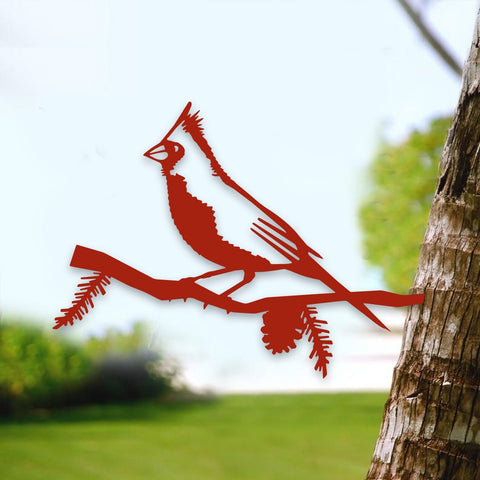 Red Cardinal Metal Tree Art, Garden Decor, Home Decor, Jesus Lovers Gift, Metal Laser Cut Metal Signs Custom Gift Ideas