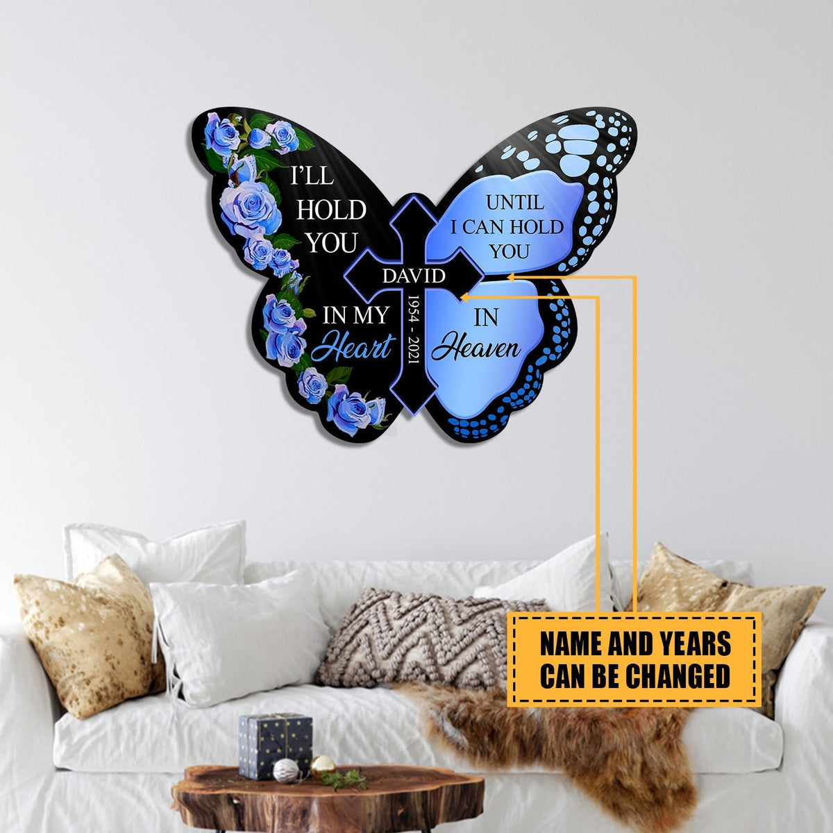 I'll Hold You In My Heart Widow Metal Sign, Wall Decoration For People Who Lost Their Husbands Laser Cut Metal Signs Custom Gift Ideas