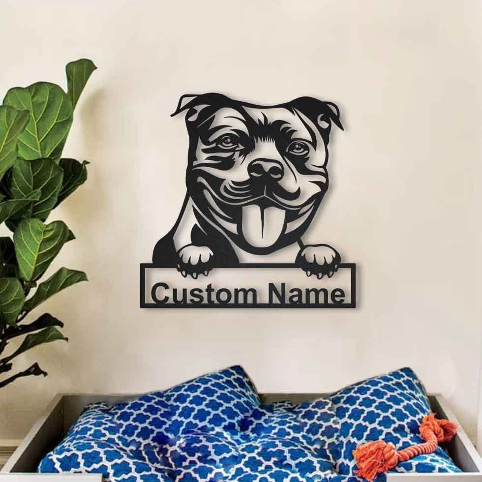 Personalized Staffordshire Bull Terrier Metal Sign Art, Custom Staffordshire Bull Terrier Metal Sign, Father's Day Gift, Pets Gift, Laser Cut Metal Signs Custom Gift Ideas