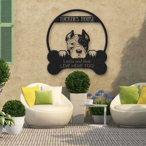 Pitbull's House Dog Lovers Personalized Metal Sign Laser Cut Metal Signs Custom Gift Ideas