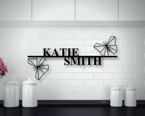 Personalized Metal Butterfly Sign, Butterfly Sign, Outdoor Garden Metal Signs, Personalized Butterfly Sign, Butterfly Garden Decor, Laser Cut Metal Signs Custom Gift Ideas