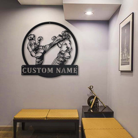 Personalized Kickboxing Sport Monogram Metal Sign Art, Custom Kickboxing Sport Metal Sign, Hobbie Gifts, Sport Gift, Birthday Gift, Laser Cut Metal Signs Custom Gift Ideas