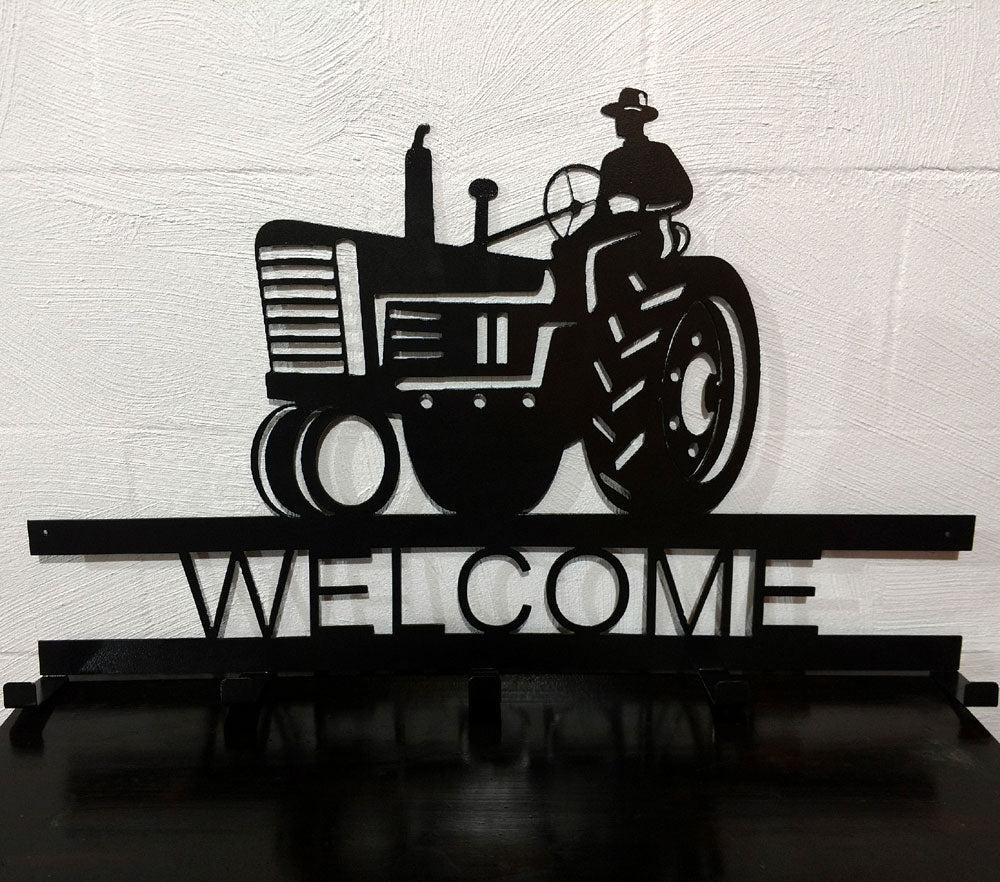 Welcome Tractor Farming Cut Metal Sign Laser Cut Metal Signs Custom Gift Ideas