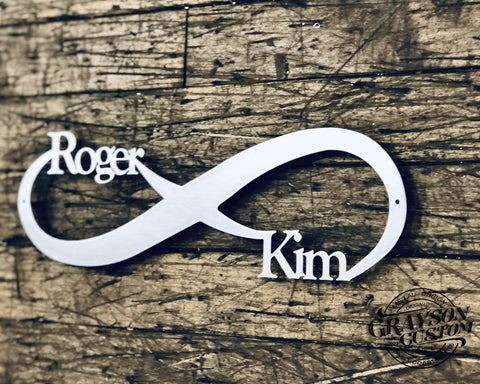 Personalized Infinity Sign, Custom Metal Wall Art, Wedding, Anniversary, Housewarming, Christmas Gift, Housewarming, Love Gift, Decor, Laser Cut Metal Signs Custom Gift Ideas