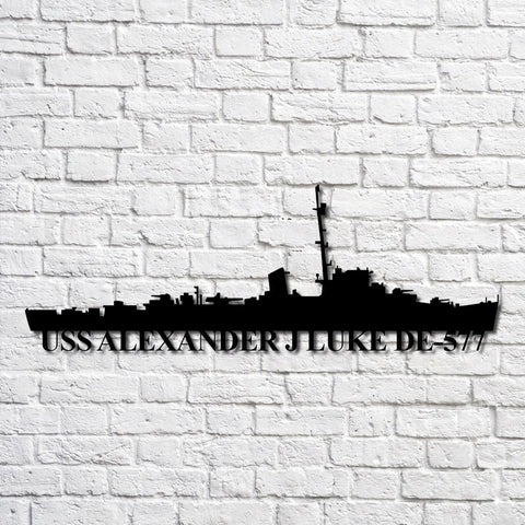 Uss Alexander J Luke De577 Navy Ship Metal Art, Custom Us Navy Ship Cut Metal Sign, Gift For Navy Veteran, Navy Ships Silhouette Metal Art, Navy Home Decor Laser Cut Metal Signs Custom Gift Ideas