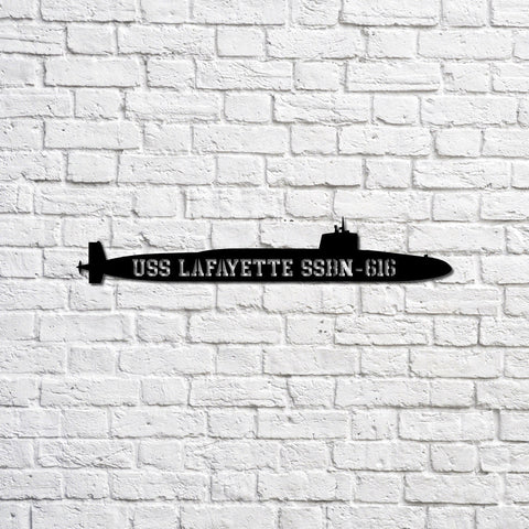 Uss Lafayette Ssbn616 Navy Ship Metal Sign, Memory Wall Metal Sign Gift For Navy Veteran, Navy Ships Silhouette Metal Sign Laser Cut Metal Signs Custom Gift Ideas