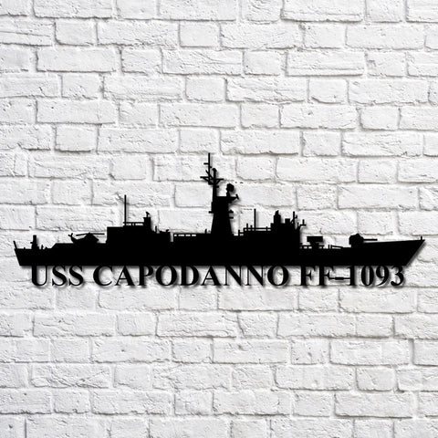 Uss Capodanno Ff1093 Navy Ship Metal Art, Custom Us Navy Ship Cut Metal Sign, Gift For Navy Veteran, Navy Ships Silhouette Metal Art, Navy Home Decor Laser Cut Metal Signs Custom Gift Ideas