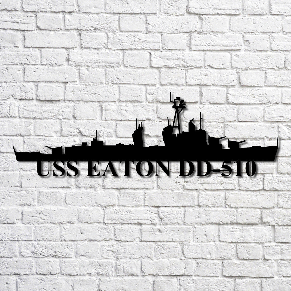 Uss Eaton Dd510 Navy Ship Metal Art, Custom Us Navy Ship Cut Metal Sign, Gift For Navy Veteran, Navy Ships Silhouette Metal Art, Navy Home Decor Laser Cut Metal Signs Custom Gift Ideas