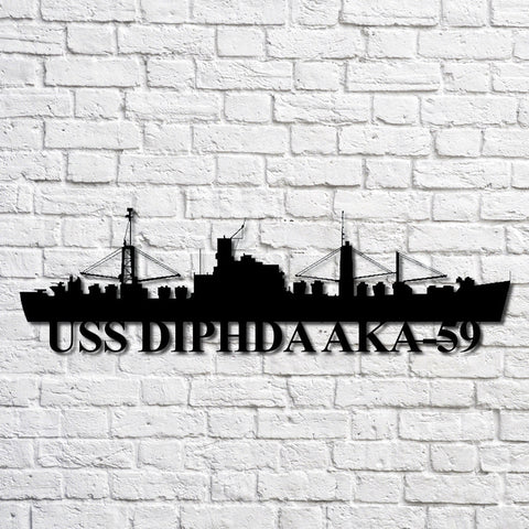 Uss Diphda Aka59 Navy Ship Metal Art, Custom Us Navy Ship Cut Metal Sign, Gift For Navy Veteran, Navy Ships Silhouette Metal Art, Navy Home Decor Laser Cut Metal Signs Custom Gift Ideas