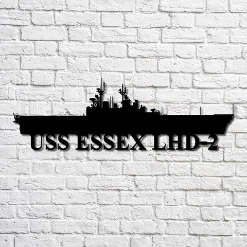 Uss Essex Lhd2 Navy Ship Metal Art, Custom Us Navy Ship Cut Metal Sign, Gift For Navy Veteran, Navy Ships Silhouette Metal Art, Navy Home Decor Laser Cut Metal Signs Custom Gift Ideas