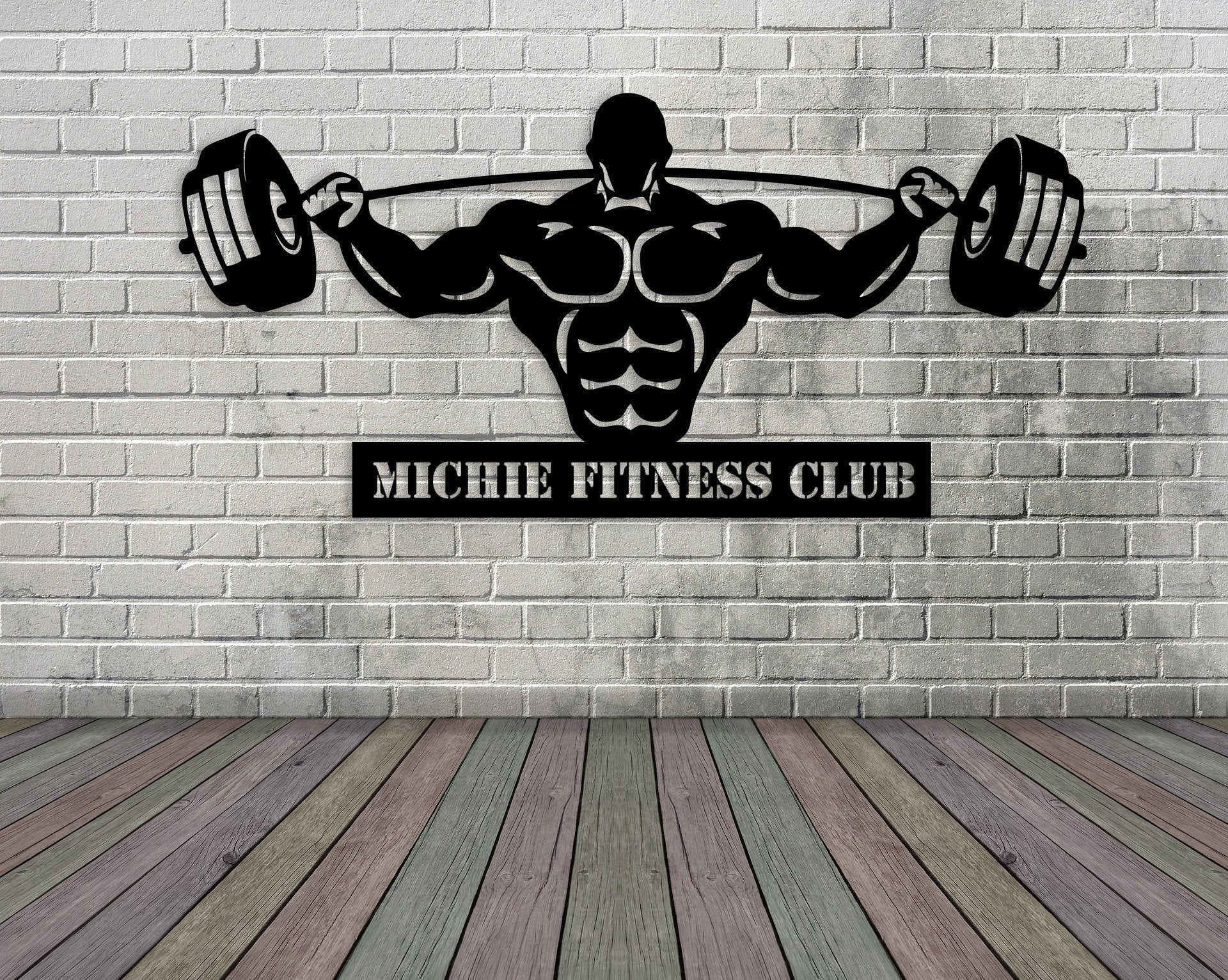 Personalized Name Gym Cut Metal Sign Cross Fit Metal Art Custom Metal Gym Sign Home Gym Custom Muscle Name Sign Laser Cut Metal Signs Custom Gift Ideas