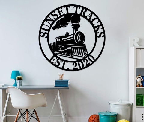 Railroad Signs Train Decor Railway Sign Train Sign Train Room Metal Sign Wall Hangings Metal Wall Art Father's Day Gift Laser Cut Metal Signs Custom Gift Ideas