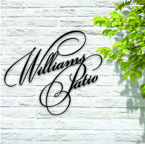 Personalized Welcome To The Patio Laser Cut Metal Sign, Metal Last Name Sign, Personalized Metal Name Sign, Metal Wall Art Decor Laser Cut Metal Signs Custom Gift Ideas