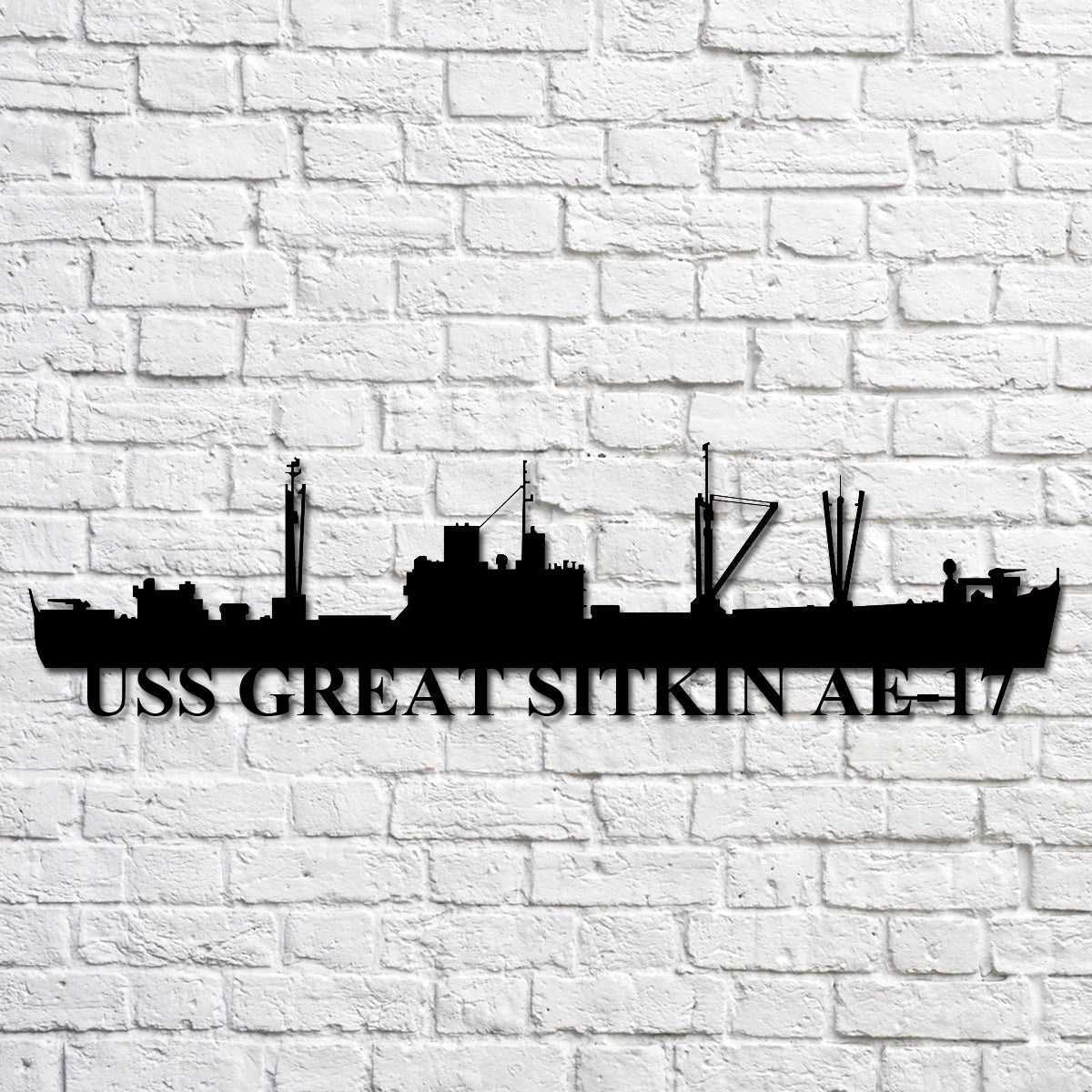 Uss Great Sitkin Ae17 Navy Ship Metal Art, Custom Us Navy Ship Cut Metal Sign, Gift For Navy Veteran, Navy Ships Silhouette Metal Art, Navy Home Decor Laser Cut Metal Signs Custom Gift Ideas