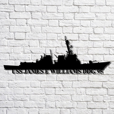 Uss James E Williams (ddg 95) Navy Ship Metal Art, Custom Us Navy Ship Cut Metal Sign, Gift For Navy Veteran, Navy Ships Silhouette Metal Art, Navy Home Decor Laser Cut Metal Signs Custom Gift Ideas