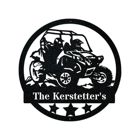 Sidebyside Personalized Family Name, Atv Off Road Metal Laser Cut Metal Signs Custom Gift Ideas