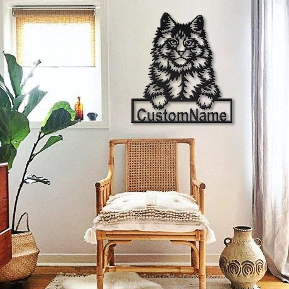 Personalized Main Coon Cat Metal Sign Art, Custom Main Coon Cat Metal Sign, Father's Day Gift, Pets Gift, Birthday Gift, Laser Cut Metal Signs Custom Gift Ideas