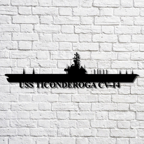 Uss Ticonderoga Cv14 V2 Navy Ship Metal Art, Gift For Navy Veteran, Navy Ships Silhouette Metal Art, Navy Home Decor Laser Cut Metal Signs Custom Gift Ideas