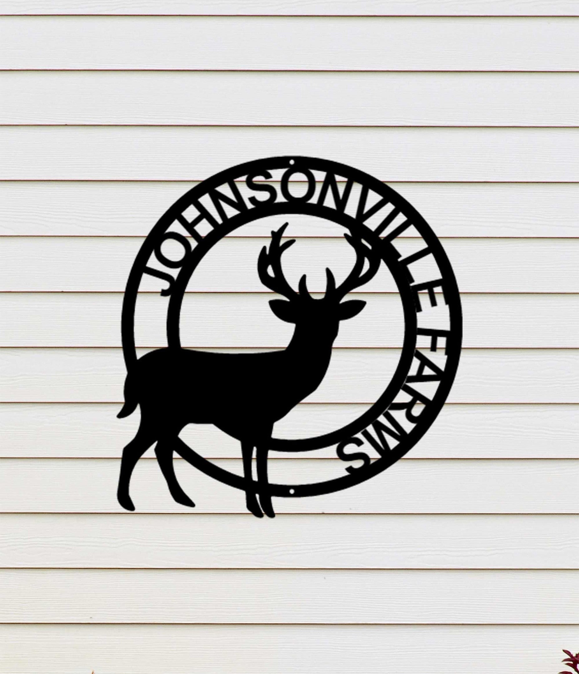 Stag Monogram Personalized Indoor Outdoor Steel Wall Sign Art Father's Day Dad Husband Grandfather Son Brother Man Cave Garage Laser Cut Metal Signs Custom Gift Ideas