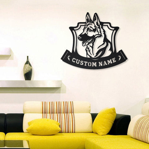 Personalized German Shepherd Monogram Metal Sign Art, Custom German Shepherd Metal Sign, German Shepherd Gifts For Men, Dog Gift, Laser Cut Metal Signs Custom Gift Ideas
