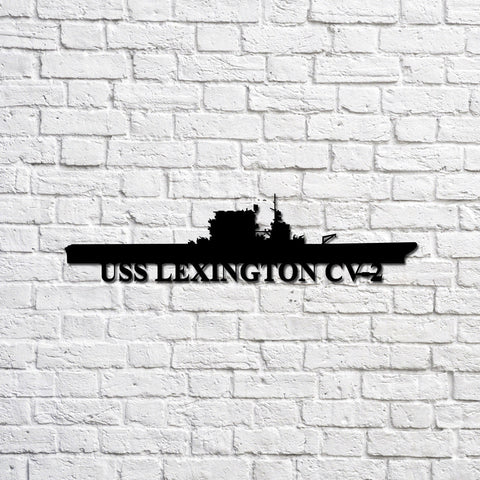 USS Lexington CV2 Navy Ship Metal Sign, Memory Wall Metal Sign Gift for Navy Veteran Laser Cut Metal Signs Custom Gift Ideas