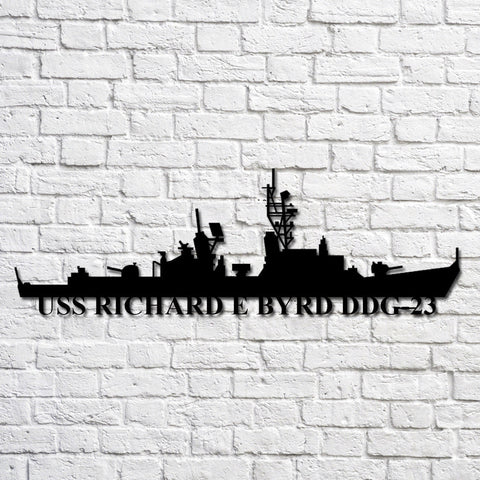 Uss Richard E Byrd Ddg 23 Navy Ship Metal Art, Gift For Navy Veteran, Navy Ships Silhouette Metal Art, Navy Home Decor Laser Cut Metal Signs Custom Gift Ideas