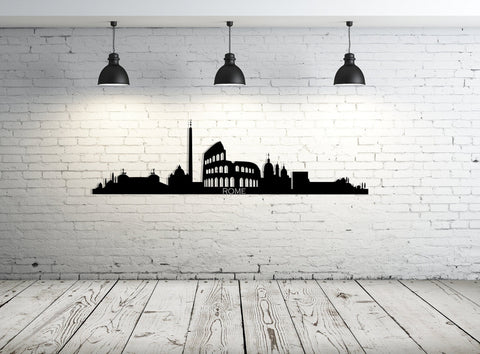 Rome City Silhouette Metal Wall Art, Rome Collosseum Metal Wall Decor, Housewarming Gift, Home Living Room Decoration, Wall Hangings,, Metal Laser Cut Metal Signs Custom Gift Ideas