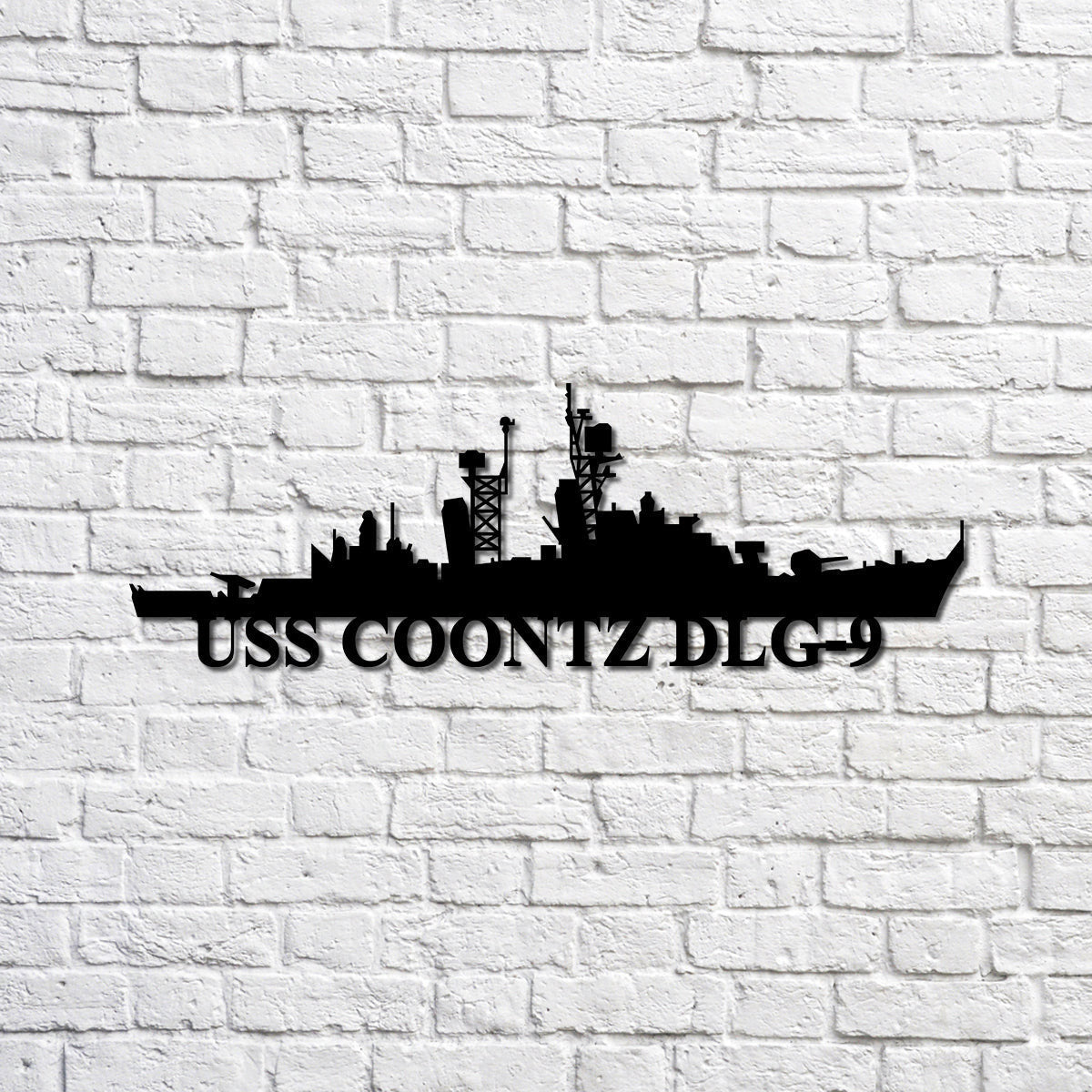 Uss Coontz Dlg9 Navy Ship Metal Sign, Memory Wall Metal Sign Gift For Navy Veteran, Navy Ships Silhouette Metal Sign Laser Cut Metal Signs Custom Gift Ideas