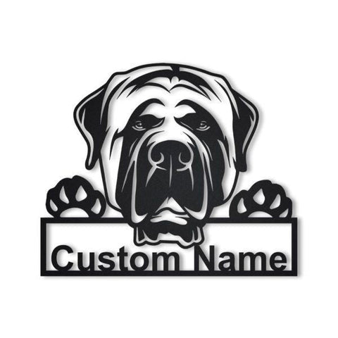 English Mastiff Dog Personalized Metal Wall Decor, Cut Metal Sign, Metal Wall Art, Metal House Sign, Metal Laser Cut Metal Signs Custom Gift Ideas