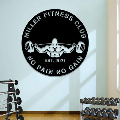 Fitness Center Metal Gym Sign, Custom Cross Fit Club, Wedding, Art Gift For Him/her, Metal Laser Cut Metal Signs Custom Gift Ideas