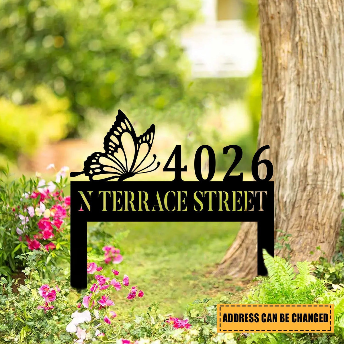 Personalized Address Butterfly Metal Art, Gift For Her, Metal Laser Cut Metal Signs Custom Gift Ideas